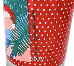 4 Vintage Georges Briard SANTA FLAMINGO Red Hat Double Old Fashioned Glasses