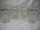 4 Vintage Ralph Lauren Herringbone Double Old Fashioned Crystal Glasses Signed