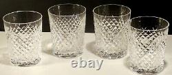 4 Vintage Waterford Alana Double Old Fashioned Tumbler Glasses 4 3/8 Ireland