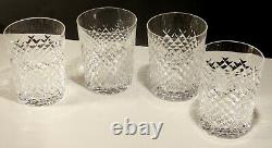 4 Vintage Waterford Alana Double Old Fashioned Tumbler Glasses 4 3/8 Ireland
