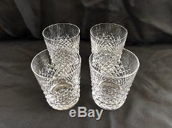 4 Vintage Waterford Crystal Alana Double Old Fashioned Tumbler 4-3/8 Mint
