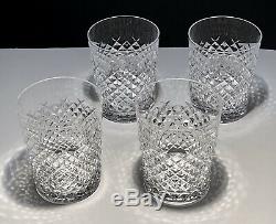 4 Vintage Waterford Crystal Alana Double Old Fashioned Tumbler Glasses 4 3/8