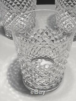 4 Vintage Waterford Crystal Alana Double Old Fashioned Tumbler Glasses 4 3/8