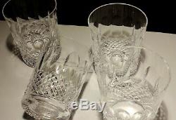 4 Vintage Waterford Crystal Colleen Double Old Fashioned Tumbler Glasses 4 3/8