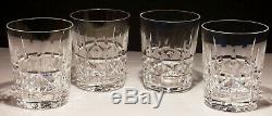 4 Vintage Waterford Crystal Kylemore Double Old Fashioned Tumbler Glass 4 3/8