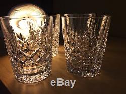 4 Vintage Waterford Crystal Lismore Double Old Fashioned Tumbler Glasses