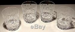 4 Vintage Waterford Crystal Lismore Double Old Fashioned Tumbler Glasses 4 3/8