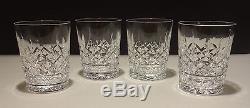 4 Vintage Waterford Lismore Double Old Fashioned Tumbler Glasses