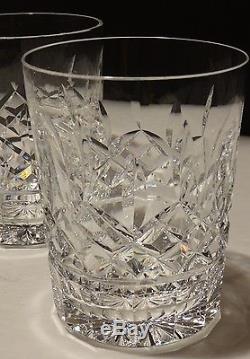 4 Vintage Waterford Lismore Double Old Fashioned Tumbler Glasses