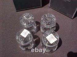 4 WATERFORD CONGRATULATIONS DOUBLE OLD FASHION TUMBLERS OLD FASHIONED NEW w BOX