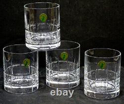 4 WATERFORD Crystal CLUIN Cut Glass DOUBLE OLD FASHIONED Liquor Cocktail Glasses