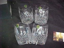 4 WATERFORD LISMORE DOUBLE OLD FASHIONED 14oz TUMBLERS / GLASSES NEW IN BOX