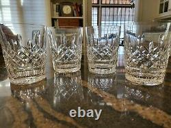 4 Waterford Crystal LISMORE Double Old Fashioned 12 oz 4 3/8 Tumblers