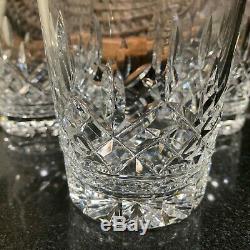 4 Waterford Crystal Lismore 4 3/8 Double Old Fashioned Glasses 12 oz Pristine