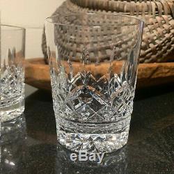 4 Waterford Crystal Lismore 4 3/8 Double Old Fashioned Glasses 12 oz Pristine