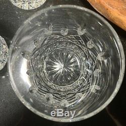 4 Waterford Crystal Lismore 4 3/8 Double Old Fashioned Glasses 12 oz Pristine