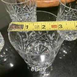 4 Waterford Crystal Lismore 4 3/8 Double Old Fashioned Glasses 12 oz Pristine