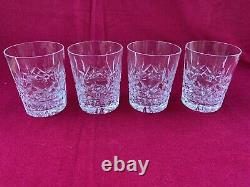 4 Waterford Crystal Lismore 4 3/8 Double Old Fashioned Whiskey Tumbler Glasses
