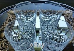 4 Waterford Crystal Lismore DOF Double Old Fashioned Glasses Tumblers