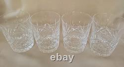 4 Waterford Crystal Lismore Double Old Fashioned Glasses 4,5 MINT Signed 14 oz