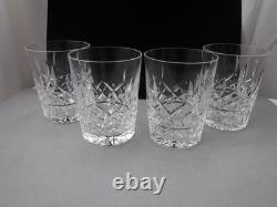 4 Waterford Crystal Lismore Double Old Fashioned Tumbler Glass 4 3/8 EXCELLENT