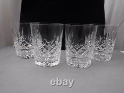 4 Waterford Crystal Lismore Double Old Fashioned Tumbler Glass 4 3/8 EXCELLENT