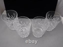 4 Waterford Crystal Lismore Double Old Fashioned Tumbler Glass 4 3/8 EXCELLENT