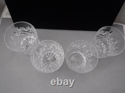 4 Waterford Crystal Lismore Double Old Fashioned Tumbler Glass 4 3/8 EXCELLENT