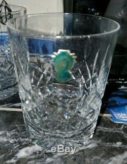 4 Waterford Crystal Lismore Double Old Fashioned Tumbler Glasses 4 3/8