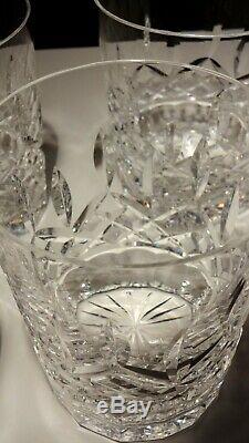 4 Waterford Crystal Lismore Double Old Fashioned Tumbler Glasses 4 3/8