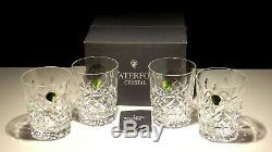 4 Waterford Crystal Lismore Double Old Fashioned Tumbler Glasses 4 3/8 In Box