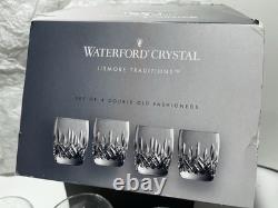 4 Waterford Crystal Lismore Traditions Double Old Fashioned Tumbler Glasses