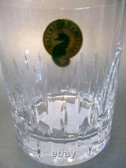 4 Waterford ENIS Crystal Double Old Fashioned Glasses Brandy Whiskey New