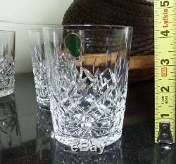4 Waterford Lismore 4 3/8 Double Old Fashioned Tumbler Made in Ireland withTags
