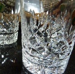 4 Waterford Lismore 4 3/8 Double Old Fashioned Tumblers Ireland withTags and Box