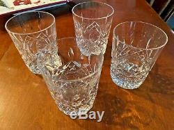 4 Waterford Lismore Ireland Double Old Fashioned Glass Tumblers Four Glasses