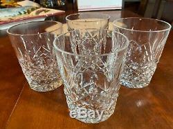 4 Waterford Lismore Ireland Double Old Fashioned Glass Tumblers Four Glasses