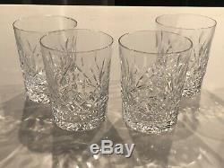 4 Waterford Lismore Ireland Double Old Fashioned Tumblers Glasses Signed