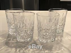 4 Waterford Lismore Ireland Double Old Fashioned Tumblers Glasses Signed