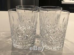 4 Waterford Lismore Ireland Double Old Fashioned Tumblers Glasses Signed