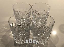 4 Waterford Lismore Ireland Double Old Fashioned Tumblers Glasses Signed