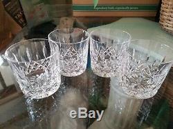 4 Waterford Lismore Whiskey Double Old Fashioned Tumblers Glasses