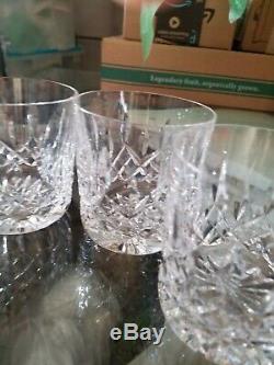 4 Waterford Lismore Whiskey Double Old Fashioned Tumblers Glasses