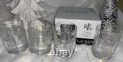 4pc Ralph Lauren Glen Plaid 11.8 Oz. Double Old Fashioned Glasses New in Box