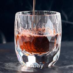 4pcs/set Crystal Glass Rocks Whiskey Glasses Old Fashioned Cut Clear Diamond 7oz