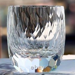 4pcs/set Crystal Glass Rocks Whiskey Glasses Old Fashioned Cut Clear Diamond 7oz