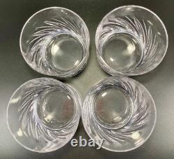 4x Waterford Michele DOUBLE Old Fashioned Cut Crystal Glasses Set Whiskey Rocks