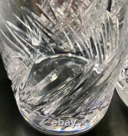 4x Waterford Michele DOUBLE Old Fashioned Cut Crystal Glasses Set Whiskey Rocks
