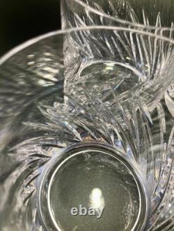 4x Waterford Michele DOUBLE Old Fashioned Cut Crystal Glasses Set Whiskey Rocks