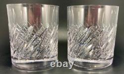 4x Waterford Michele DOUBLE Old Fashioned Cut Crystal Glasses Set Whiskey Rocks
